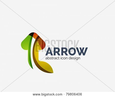 Clean moden wave design arrow company logo, business icon made of overlapping elements