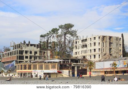 some uncompleted construction projects in Sochi