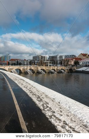 Old stone bridge at Pisek