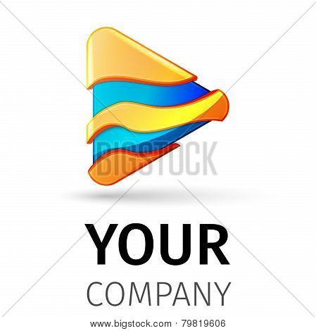 abstract vector logo play