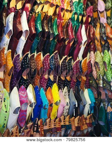Traditional Gshoes In Shop In The Medina Of Tunis