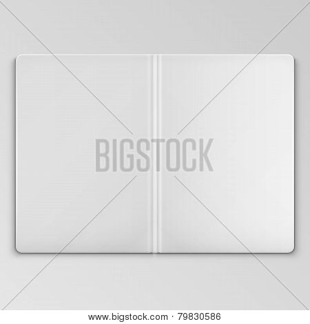White Open Book Cover Template
