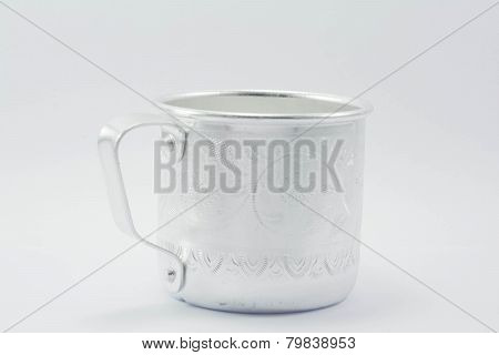 Silver Glass On White Background
