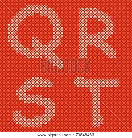 Vector embroidering alphabet