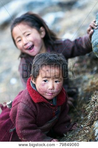 Two Unidentified Tibetan Girls
