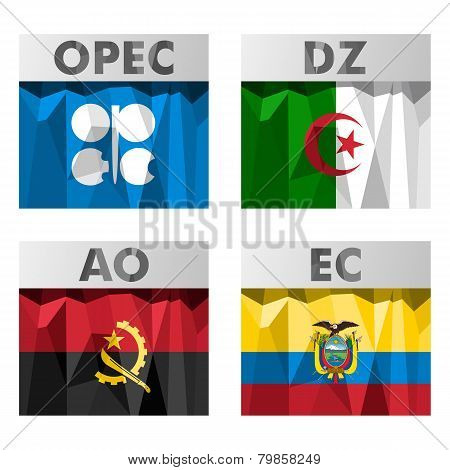 Opec Countries Flags.