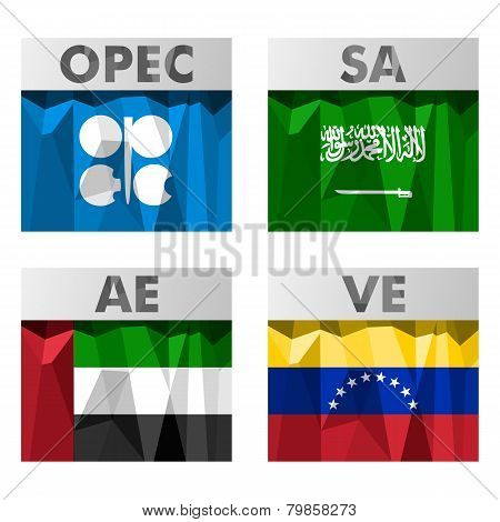 Opec Countries Flags.