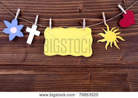 Yellow Label With Copy Space And Heart