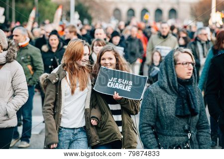 Mass Unity Rally Held In Strasbourg Following Recent Terrorist Attacks