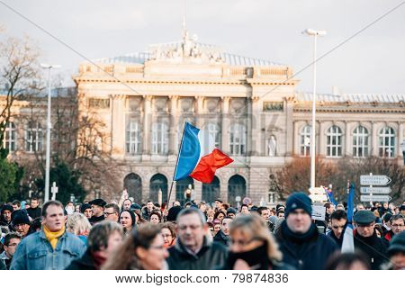 Mass Unity Rally Held In Strasbourg Following Recent Terrorist Attacks