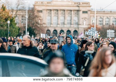 Mass Unity Rally Held In Strasbourg Following Recent Terrorist Attacks