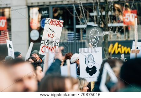 Mass Unity Rally Held In Strasbourg Following Recent Terrorist Attacks