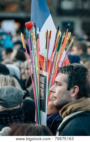 Mass Unity Rally Held In Strasbourg Following Recent Terrorist Attacks