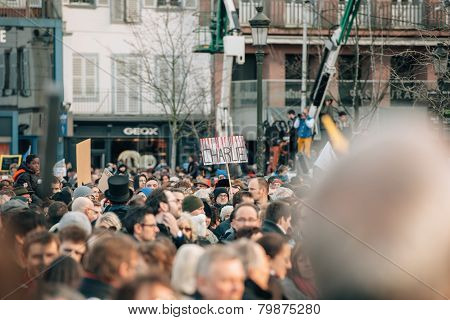 Mass Unity Rally Held In Strasbourg Following Recent Terrorist Attacks