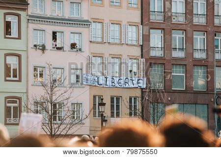 Mass Unity Rally Held In Strasbourg Following Recent Terrorist Attacks