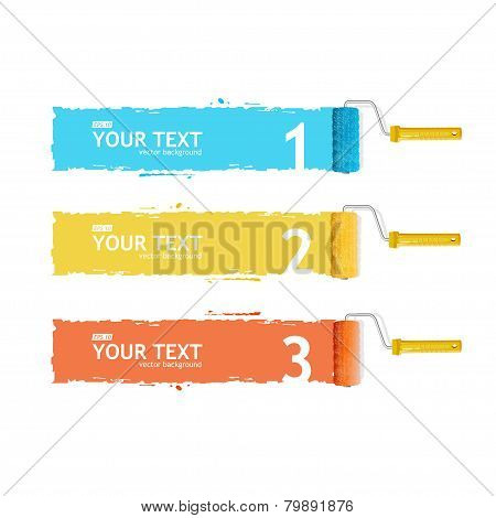 Vector roller brush for text, infographics
