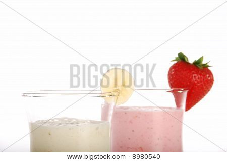 Fragola e Banana frullati Closeup