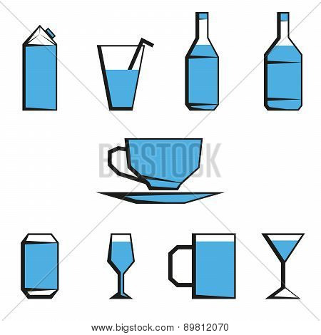 beverages icon set