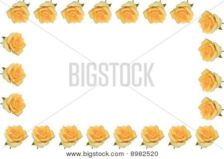 Hvidt stel med gule rose