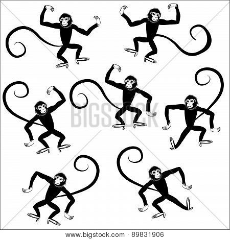 Seamless Monkey Animal Vector Illustration