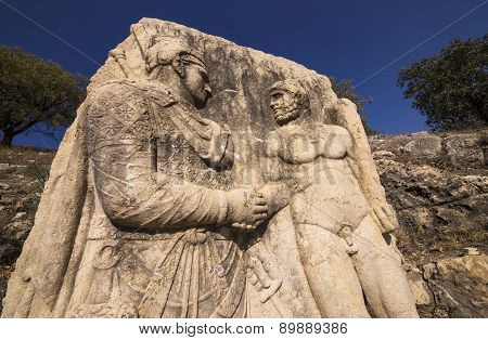 King Mithridates Shaking Hands With God Herakles