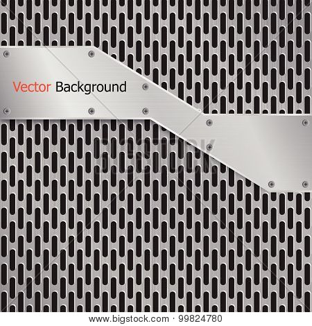 Vector Abstract Background With Metallic Grill
