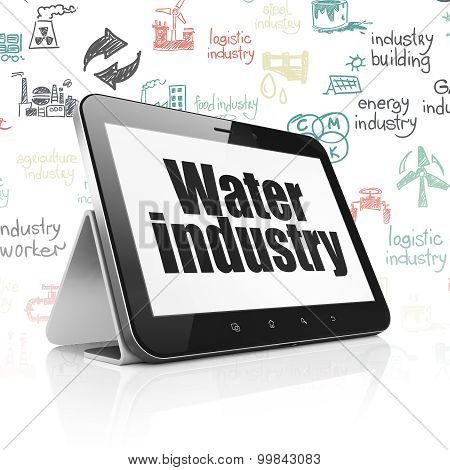 Manufacuring concept: Water Industry on Tablet Computer display