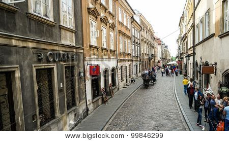 Warsaw, Poland - june 20, 2015: view on a street in okd part of Warsaw downtown