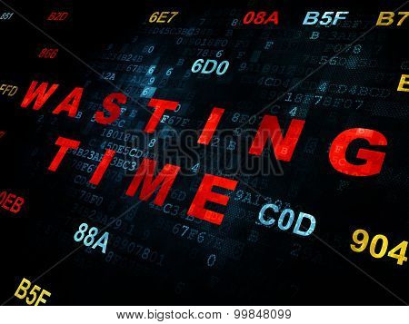 Time concept: Wasting Time on Digital background