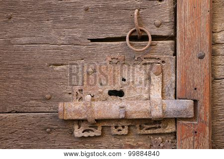 Detail of a traditional door in France