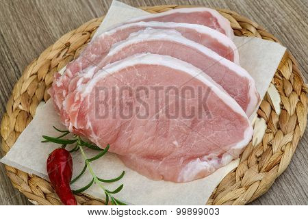 Raw Porl Steak