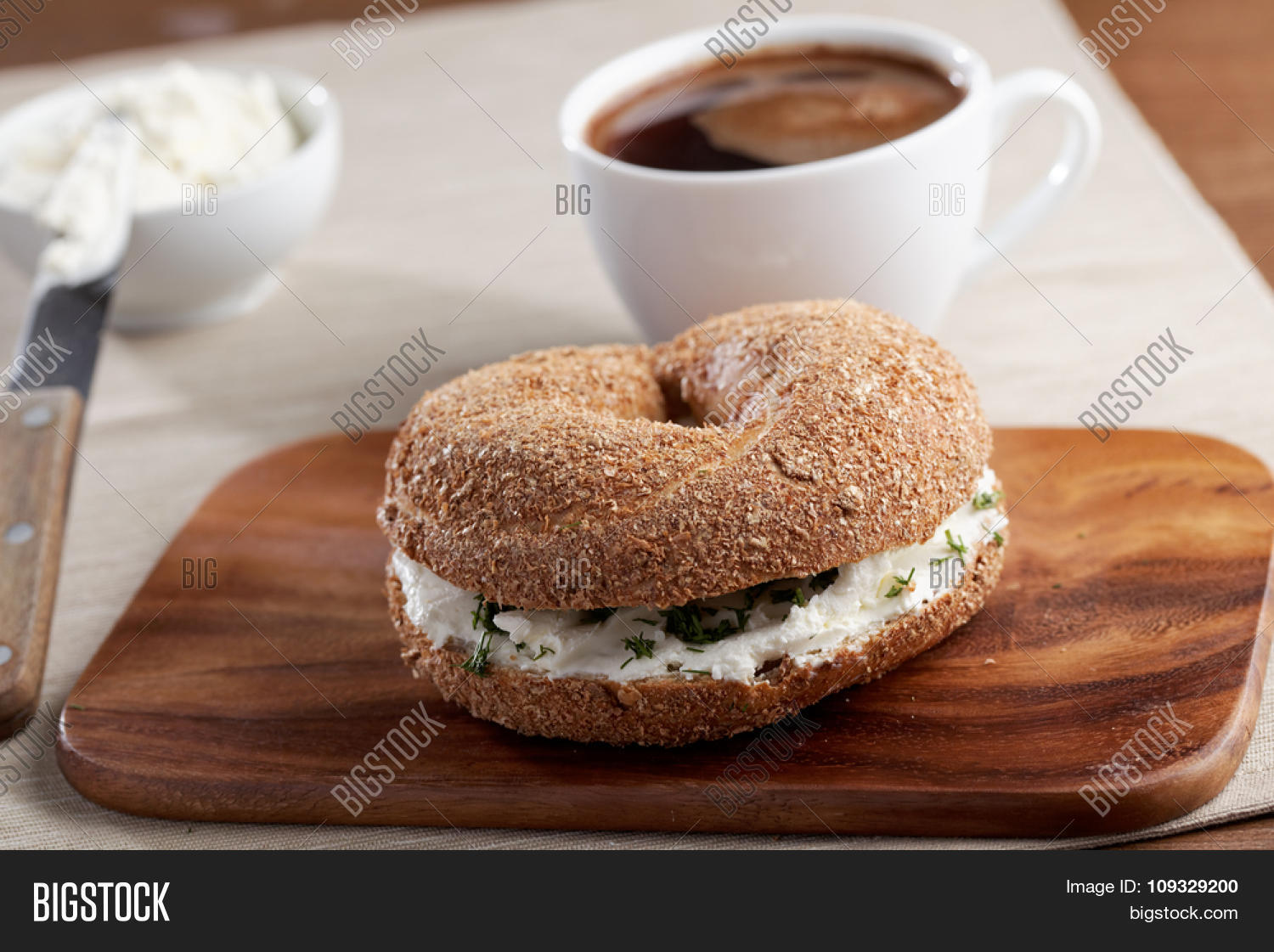 Bagel Sandwich Cream Image & Photo (Free Trial) Bigstock