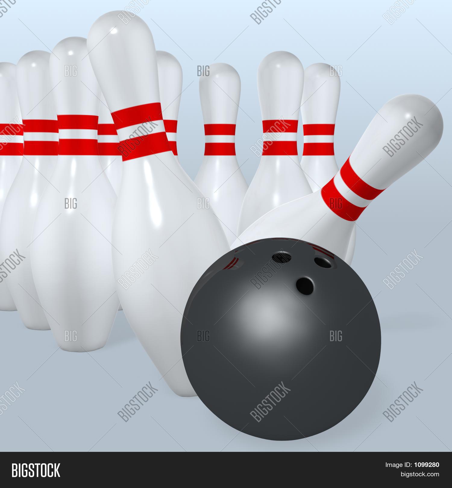 Bowling Ball Hit Pins Image & Photo (Free Trial) Bigstock