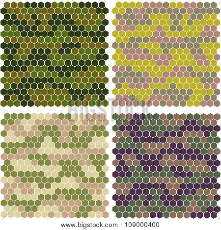 Abstract Camouflage From Hexagons
