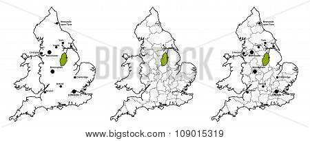 Nottinghamshire located on map of England