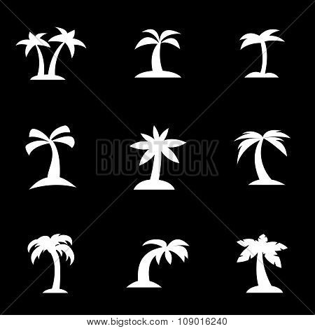 Vector white palm icon set