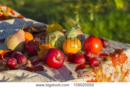 Vegetables and fruits on the table