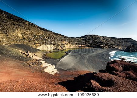 Green Lagoon at El Golfo, Lanzarote, Canary Islands