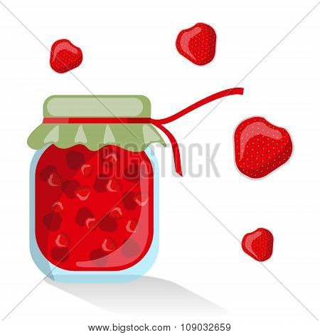 Vector isolated strawberry jam