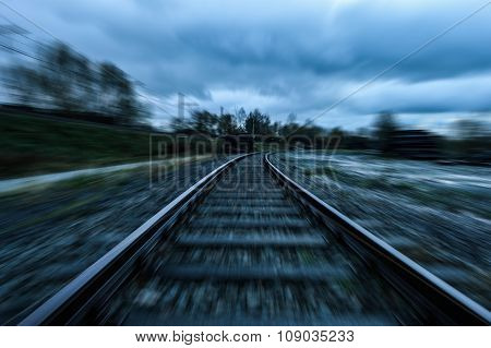 Railroad with moving effect