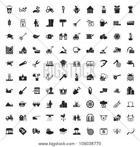 Gardening 100  Icons Set For Web