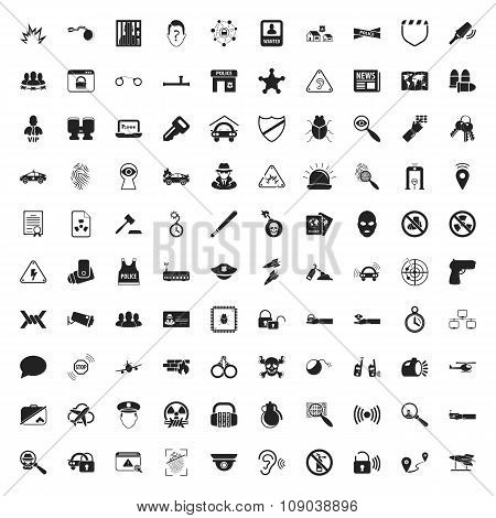 Security 100  Icons Set For Web