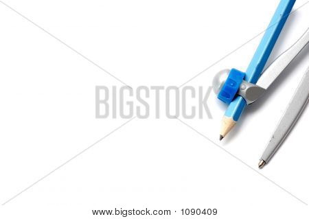 Compás con lápiz azul