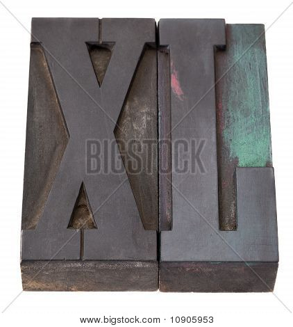 XL в Lettepress типа