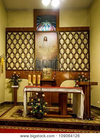 Siedlec, Poland, November 22, 2015 .: Chapel Of The Blessed Soul Of Christ The Lord In Siedlec