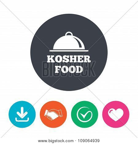 Kosher food product sign icon. Natural food.