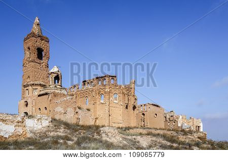 Belchite Village Destroyed In A Bombing During The Spanish Civil War
