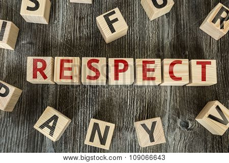 Wooden Blocks with the text: Respect