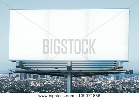 Blank Billboard At Megapolis City View Backgound, Mock Up