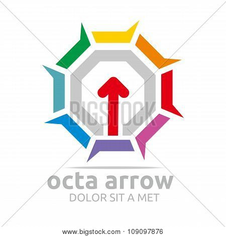 Logo octa arrow icon abstract vector